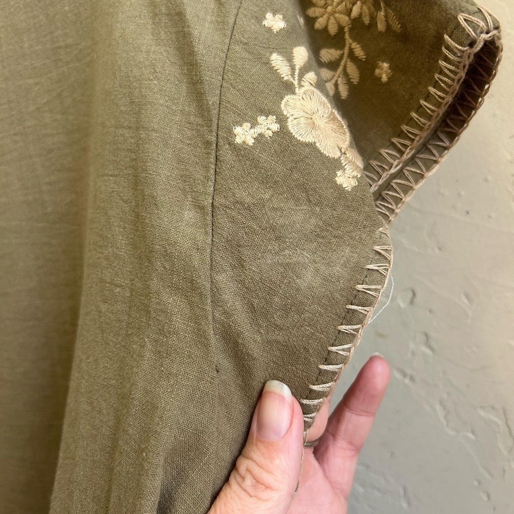 Savanna Jane nwt babydoll shirred waist boho embroidered top LG Peasant feminine - Picture 8 of 9